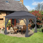 COOS BAY 11x11 Pop Up Gazebo with Mesh Netting, Instant Outdoor Canopy Tent, Water Resistant Shelter with UPF 50+ UV Protection, 121 Sq Ft Coverage, Dark Gray