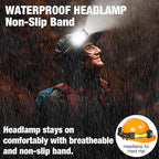 LED Headlamp, 1000lumens 230° Widebeam Headlight 3Packs, USB Rechargeable HeadLamp with Red Taillight, Lightweight Waterproof Headband Light for Camping Running Hiking, Hard Hat Headlamp