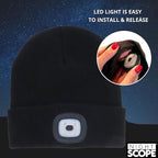 Classic Rechargeable LED Warm Knit Beanie Head Light Hat Headlamp for Outdoor Activities