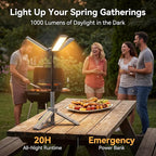 BUBRA 40" Telescopic Camping Light with Stand, 8000mAh Rechargeable LED Work Light & Camp Lantern, 1000LM Portable Tripod Lamp, 20H Runtime for Power Outages, Survival Gear and Camping Essentials