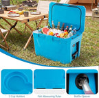 COSTWAY Insulated Portable Cooler, Hard Shell Ice Chest w/ 2 Cup Holders, Bottle Opener, Drain Plug, 3-Day Ice Retention, Outdoor Leak-Proof Dry Box for Beach, Camping, Fishing, Picnic