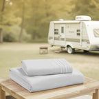 Camping Sheets Twin Size - Outdoor Air Mattress Sheet Set – Built-in Corner Straps for Air Mattress & Camping Use – Designed for Inflatable Beds & Tailgate Sleepovers, Silver