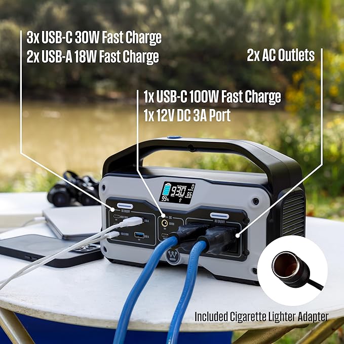 Westinghouse iGen400s 400 Watt, 183Wh Portable Power Station and Solar Generator with LED and DC Outlet for Camping, Home, Travel, Indoor/Outdoor Use (Solar Panel Not Included)
