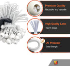 9 inch 50 Piece Heavy Duty 5mm Ball Bungee Canopy Cord by Wellmax, White Color