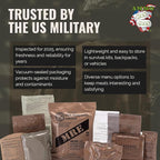 U.S. Meals Ready to Eat (Variety Pack of 12) – (A or B Case Selected at Random) Nutritional Emergency Food Rations - Freeze Dried Food w/ Flameless Heater, Entree, Dessert, & More - MRE Kit for Emergency Survival, Hunting, & More