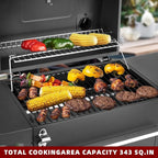 Charcoal Grills Outdoor BBQ Grill with 2 Side Table,Barbecue Grill Smoker with 343 Sq.in.Cooking Area for Outdoor Cooking Backyard Camping Picnics Beach by DNKMOR