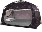 Indoor Instant Privacy Bed Tent for Sleeping,Quick Set-up Bed Canopies,Portable Bed Drapes with Large Space and 3 Doors (Starry, Twin)