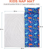 Bunnikins & Clover Toddler Nap Mat with Removable Pillow, Nap Mats for Preschool, Easy Clean Toddler Nap Pad for Kindergarten, Kids Sleeping Bag for Travel Camping