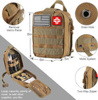 Emergency Survival Kit and First Aid Kit, 142Pcs Professional Survival Gear and Supplies Equipment with Molle Pouch, Gift for Christmas Men Dad Husband Camping Hiking Hunting Outdoor Adventure