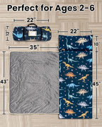 Primlect Toddler Thickened Foam Nap Mat with Pillow, Extra Large 55"x35", Soft, Supportive Sleeping Bag with Detachable, Washable Cover, for Sleepover, Home, Travel, Boys and Girls