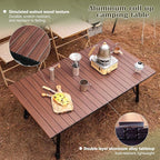 Folding Camping Table Aluminum Heavy Duty Adjustable Height Foldable Table 4FT, Max Loads UP 110LBS, Lightweight Portable with Carry Bag for Car Travel, Indoor & Outdoor Picnic BBQ Backyards Beach