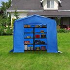 8' x 8' Outdoor Storage Shelter Shed, Heavy Duty Portable Shed Storage Shelter with Roll-Up Door, Large Steel Frame Garage Garden Shed for Backyard, Patio Lawn