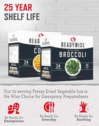 ReadyWise Emergency Food Supply - 72 Servings Freeze Dried Vegetables, 3 Boxes, Dehydrated Meals, Survival Prepper Food & Supplies, Camping Essentials for Backpacking, up to 25 Year Shelf Life