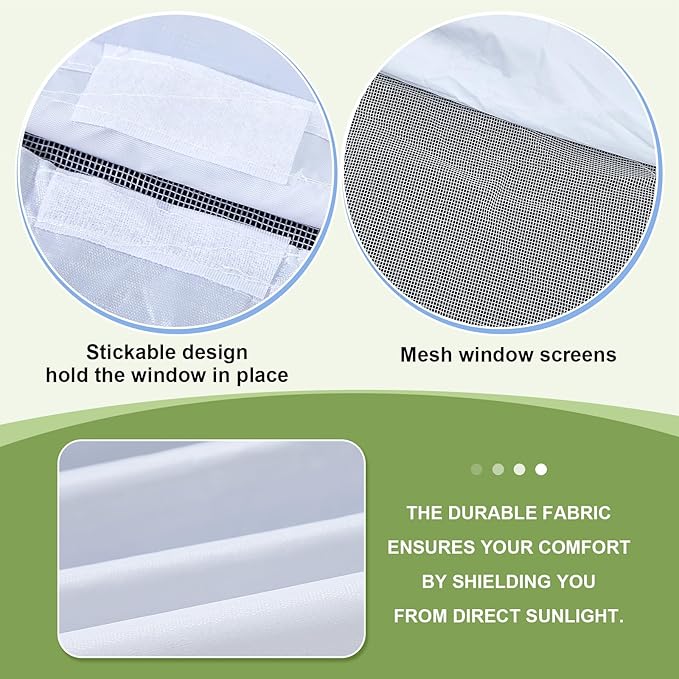 4Pcs Canopy Sidewall for 10x10 Canopy Frame Enclosure Wall with Mesh Window Replacement Side Wall for 10x10 Pop up Tent Outdoor Party, No Frame or Top(White)