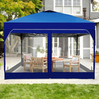 GDY 12x12 FT Pop Up Canopy Tent with One Push Setup,Setup Gazebo with 4 PVC Transparent Sidewalls,Easy Carry for Events, Parties, Camping, Navy Blue.