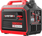 3800W Portable Inverter Generator, Gas Powered with CO Sensor, Digital Display, Super Quiet and Lightweight Generator for Camping, Home Emergency Use, Tailgating, RV Ready, EPA Compliant