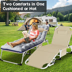 MOPHOTO Oversized Beach Lounge Chair, 5-Position Adjustable Tanning Chair with Face Hole, Heavy Duty Folding Chaise Lounge for Beach, Pool, Patio & Sunbathing
