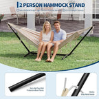9FT Heavy Duty Adjustable Steel Hammock Stand, 450 LBS Capacity Outdoor Hammock Frame, Weather Resistant & Easy to Assemble for Patio Yard Garden