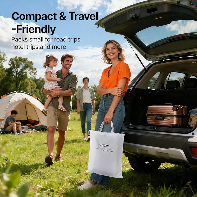OGERY Inflatable Toddler Travel Bed with Cordless Rechargeable and Detachable Air Pump and Tent, Portable Kids Air Mattress with 4 Sides Safety Bumpers Ideal for Home, Grandma's, Camping, Traveling