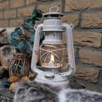 Feuerhand Outdoor Kerosene Fuel Lantern, German Made Weather Resistant Baby Special 276 Galvanized Hurricane Lamp for Camping or Patio, 10 Inches, Soft Beige