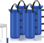4 Sand Bags for Weight, Heavy Duty Sandbags for Canopy Legs, Extra Large Pop Up Tent Weights, Canopy Weight Bags for Gazebo, Outdoor Sun Shelter, Umbrella - Blue, 6"×20", Without Sand