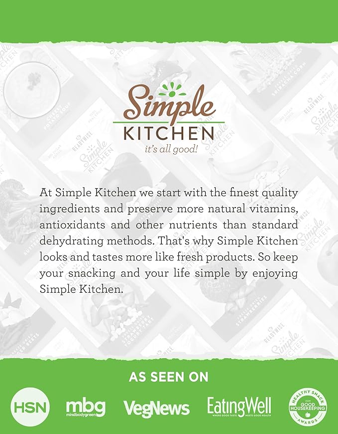 Simple Kitchen Garden Vegetable Soup Mix - 17 Servings for Meal Prep, Gluten Free, Vegetarian, Dehydrated & Freeze Dried Survival Food for Camping Meals, Backpacking & Hiking, Survival Kit, Pack of 4