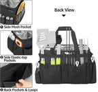 Large Grill Utensil Caddy with Paper Towel Holder, Outdoor Picnic Bag Organizer for BBQ Supplies Tool, Tailgating Accessory Basket Camping Gear Must Haves for Cook Essentials, Black, Bag Only