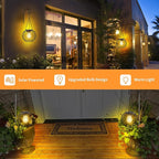UBright Solar Lanterns Lights Outdoor Waterproof Metal Hanging Solar Powered Lights for Outside Decorative Lanterns for Garden Yard Patio Pathway, 2 Pack