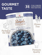 READYWISE - Simple Kitchen Freeze Dried Whole Blueberries, 28 Servings, Vegan, Gluten Free, Fruit Snacks, Emergency Supplies, Dehydrated Fruit, Blueberries
