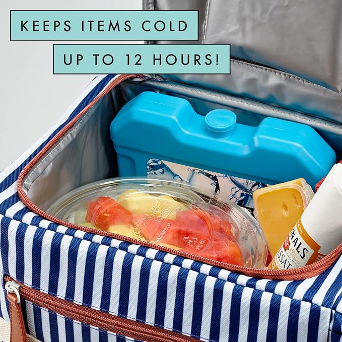 Cool Coolers by Fit + Fresh, XL Cooler Ice Block, Large and Powerful Ice Pack, Perfect for Insulated Cooler, Beach Bag, Backpack Cooler & Travel, 1PK, Blue