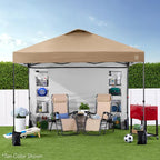 Best Choice Products 10x10ft Pop Up Canopy Tent with Sidewall, 1 Person 1 Minute Set Up, Carry Case, 4 Weight Bags - Sage Green