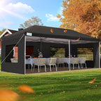 Quictent 10x20 Pop up Canopy with Sidewalls Easy up Canopy Tent Instant Shelter with Windows for Outdoor Event Party