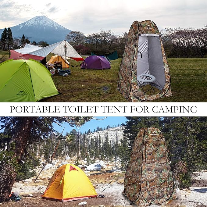 Your Choice Pop Up Privacy Shower Tent, 3.9 x 3.9 x 6.2FT Portable Camping Changing Room, Instant Setup Outdoor Shelter with Silver Coating, Vent Window & Carry Bag for Beach, Hiking & RV | Portable, for Camping, Beach, Hiking, with Carry Bag, Quick Setup