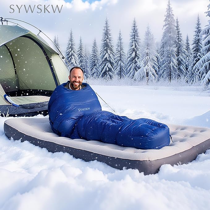 Down Sleeping Bag with Pillow for Backpacking,15℉ 5℉ 0℉ Wide Down Sleeping Bag (86.6 in x 33.5 in) for Adults,Youth Camping and Hiking Outdoor with 680FP Duck Down