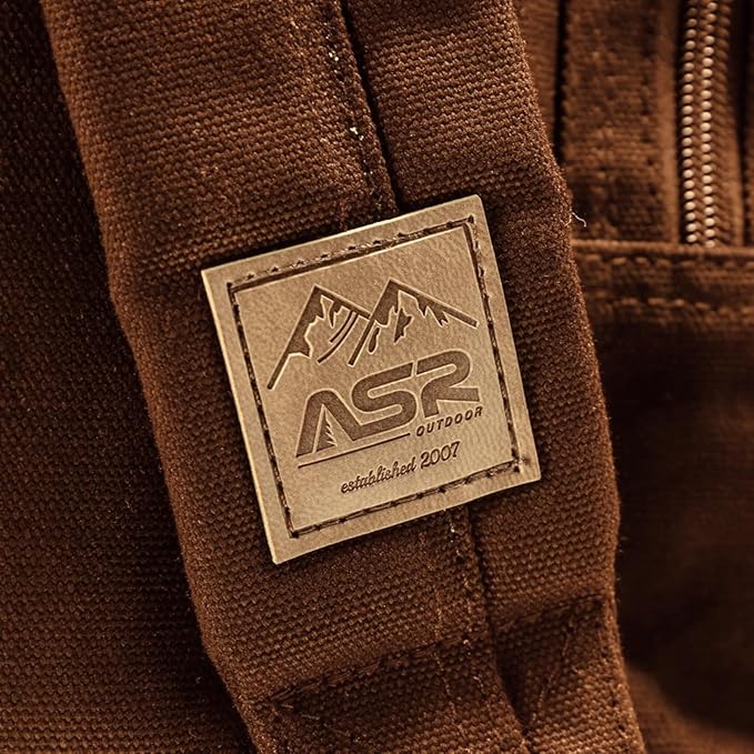 ASR Outdoor 30L Heavy Duty Gold Prospecting Backpack, Canvas Camping Rucksack (Brown)