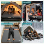 Double Self-Inflating Sleeping Pad with Built-in Electric Pump, 3.15" Ultra-Thick Memory Foam, Camping Mattress for 2 Person, R-Value 9.5