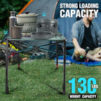 VILLEY Folding Camping Square Table with Carry Bag, Lightweight Aluminum Adjustable Square Table for Outdoor, Camping, Picnic, Backyards, BBQ (L)