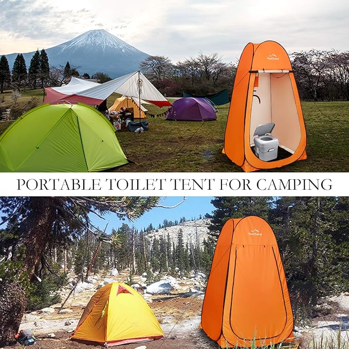 Your Choice 3.9x3.9x6.9FT Pop Up Privacy Tent, Large Portable Camping Changing Room with 2 Storage Pockets & 4 Sandbags, Outdoor Shower & Toilet Shelter for Beach, RV, Camping & Hiking