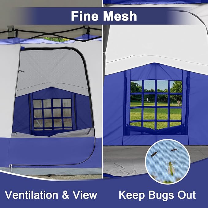 KAMPKEEPER Canopy Side Tent, Camping Canopy Tent for 10x10 Pop Up Canopies, Cube Tents, Gazebo Room Compatible with 10' Wide Canopies(Canopy Not Included)