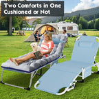 MOPHOTO Oversized Beach Lounge Chair, 5-Position Adjustable Tanning Chair with Face Hole, Heavy Duty Folding Chaise Lounge for Beach, Pool, Patio & Sunbathing