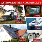 12V 330Ah LiFePO4 Battery Small Size, 4224Wh Lithium Battery with 200A BMS, Up to 10000+ Rechargeable Cycles, Perfect for RV Camping, Trolling Motor, Solar Power Storage (12V*330Ah*4Packs)
