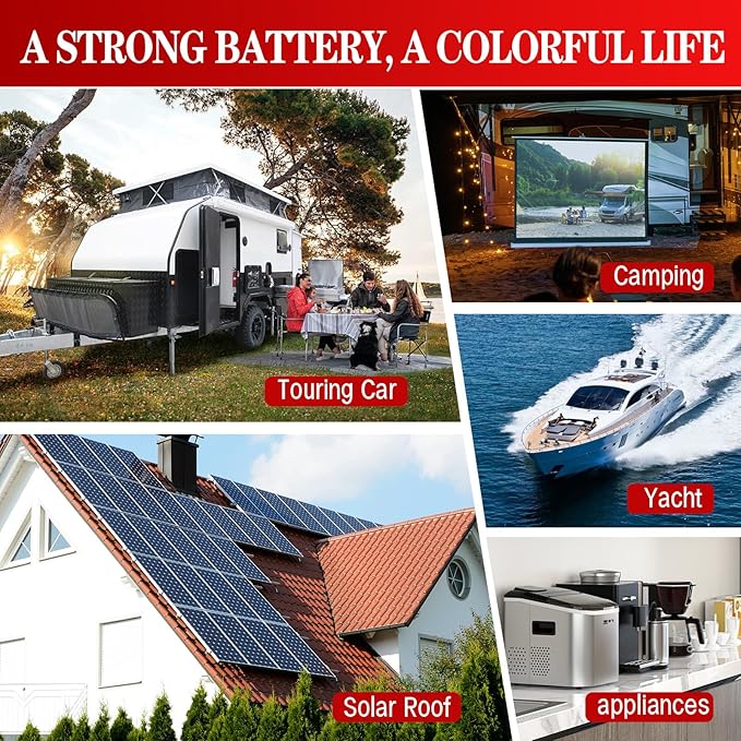 12V 330Ah LiFePO4 Battery Small Size, 4224Wh Lithium Battery with 200A BMS, Up to 10000+ Rechargeable Cycles, Perfect for RV Camping, Trolling Motor, Solar Power Storage (12V*330Ah*4Packs)