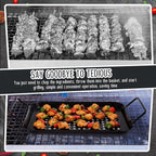 3 Pack Grill Topper Pans for Outdoor Grill, Stainless Steel Vegetables BBQ Grilling Basket with Holes Handles, Nonstick Barbecue Pan Grilling Gifts for Camping Picnic Cooking Seafood Meat