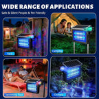 Solar Bug Zapper Outdoor 4500V, 2-in-1 Rechargeable Mosquito Zapper with Projection Light, IP66 Waterproof Cordless Electric Fly Zapper Indoor with Type-C Charging for Patio, Yard & Camping