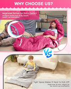 KingCamp 45°F Kids Sleeping Bag, Lightweight Waterproof & Compact Flannel Sleeping Bags Cold Weather & Warm Youth Essentials Gear Accessories for Camping, Fits 10-12 Children up to 4'7"-5'5" Tall