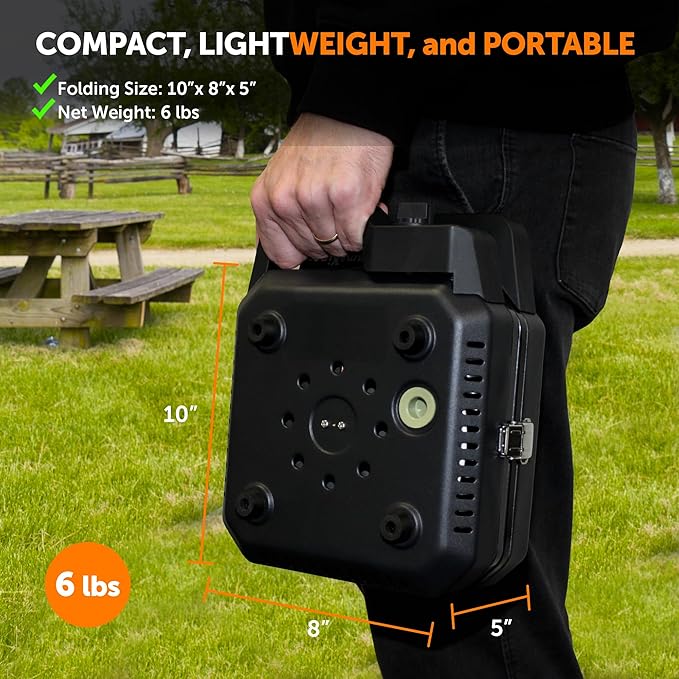 Flame King CampactCooker, Dual Burner Propane Camping Stove with Detachable Grill, Portable Foldable Cooking Stove 12,000 BTU, for Camping, Patio, Emergency, Hiking (Black)