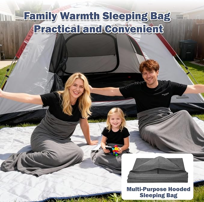 Sleep Pod for Deeper Sleep - Weighted & Cozy Wearable Blanket Hoodie, Home Camping Sleeping Bag, Anxiety Relief, Portable for Travel & Home Lounging