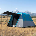 EVER ADVANCED Blackout Design 6 Person Camping Tent, Instant Cabin Tent for Family with Vestibule and Large Mesh Windows, 60s Easy Setup, Double Layer, Water-Resistant