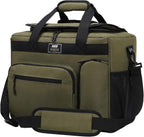 MIER 30L Extra Large Soft Cooler Bag with Bottle Opener for Camping Beach BBQ Grocery Golf Leakproof Picnic Lunch Bag, Collapsible, Top Flip Lid, 45Can (Dark Green)