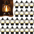 Ferraycle 24 Pcs Mini Lantern Decor 4 Inch Western Lantern Table Centerpiece Small Vintage Camping Hanging Lamp Ornaments Bulk for Cowboy Cowgirl Wedding Halloween Christmas (6 Inch,Black)